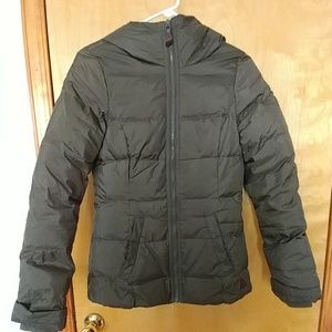 Olive green down winter jacket